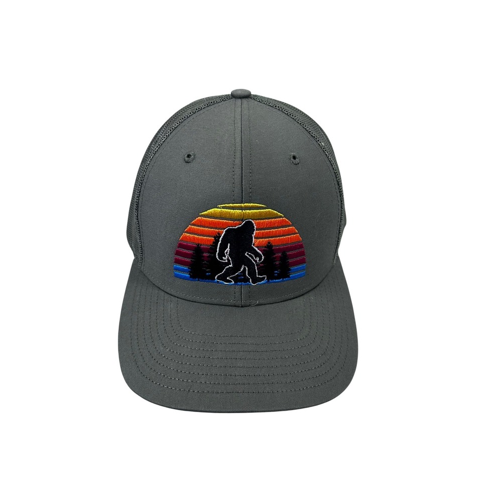 Richardson Trucker Hat OSFM Olive Bigfoot Retro Sunset Snapback Mens